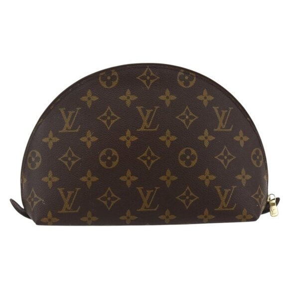 LOUIS VUITTON Monogram Trousse Demi Ronde Cosmetic Pouch LV Auth - Picture 3 of 16